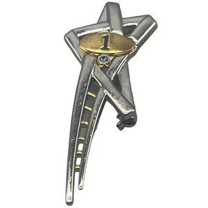 latter to success pin brooch silver gold color 2"  READ